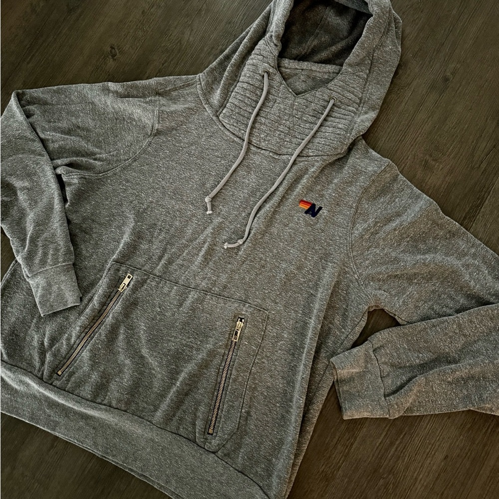 Aviator Nation Ninja Gray Hooded Sweatshirt
